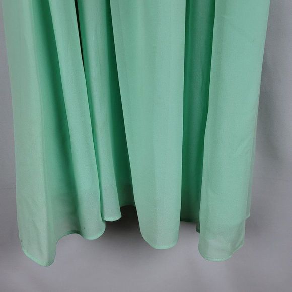 A. Byer mixed media crochet top chiffon bottom mint skirt belted cutout - Picture 5 of 8